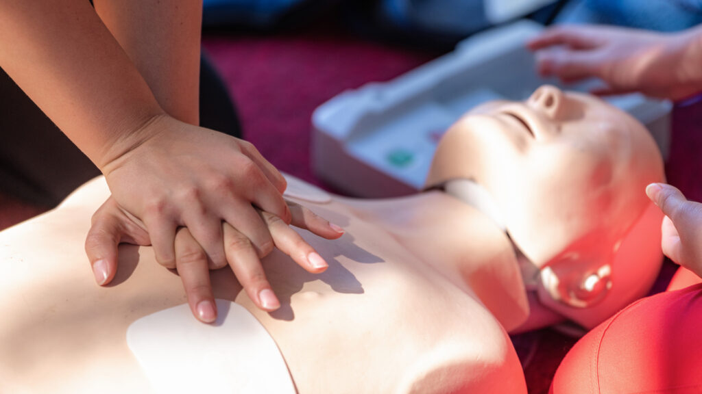 CPR Training on a manikin
